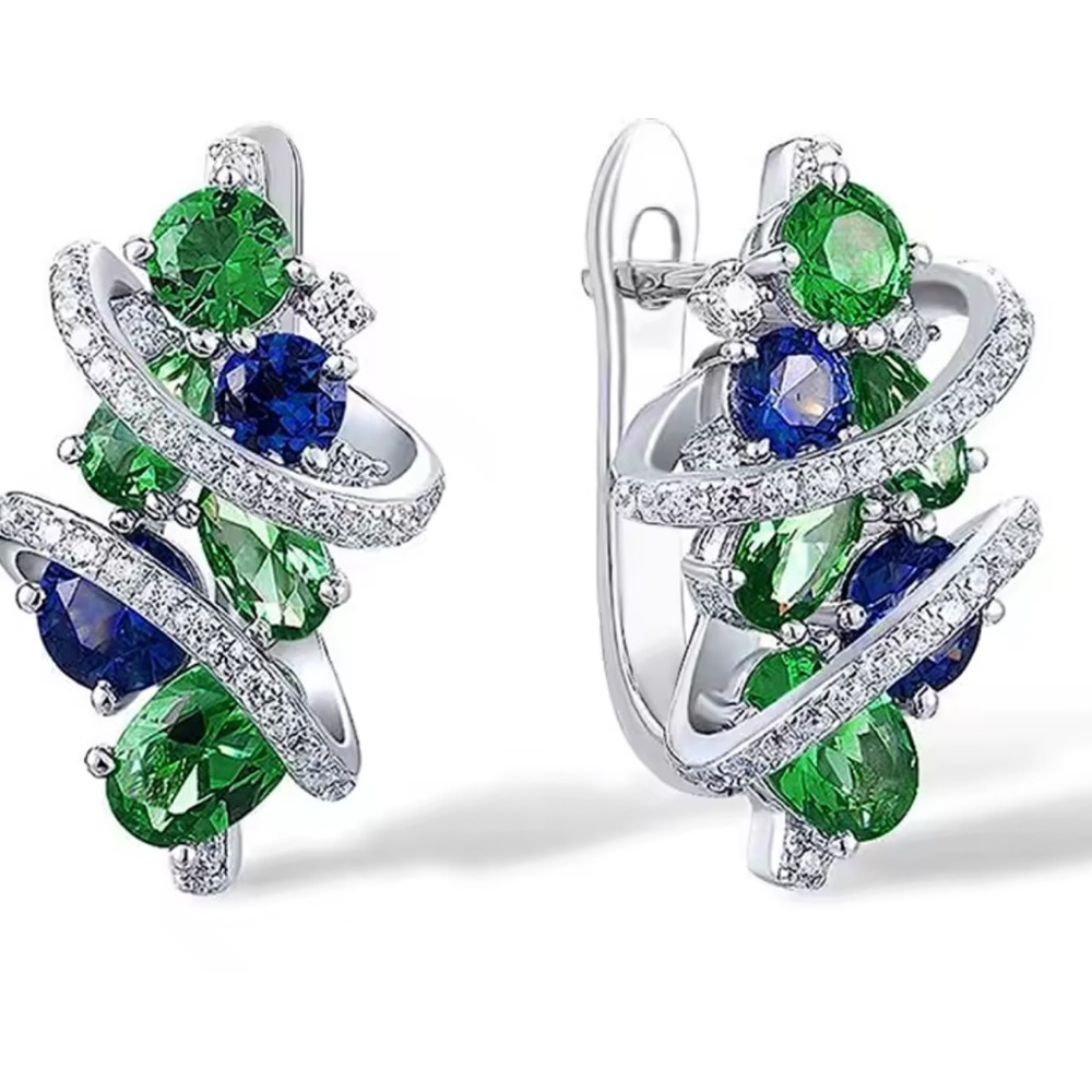 Anthropologie Crystal Swirl Drop Earrings | Elegant Evening Look